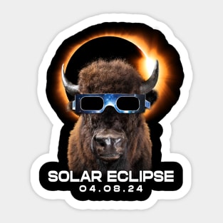 Solar Eclipse Bison: Bold Tee Celebrating the Spirit of America Sticker